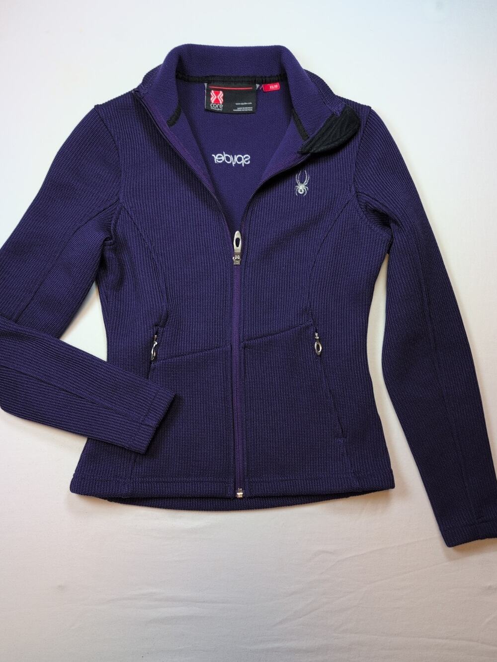 Spyder Core Sweater Jacket Purple Fleece Lined XS Outdoor